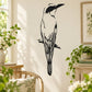 Woodpecker bird wall decal, black silhouette with long beak and tail