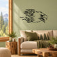 Black side eagle head wall decal with sharp beak and feathers