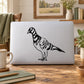 Standing fowl decal of a black-and-white bird on a white background