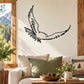 Hawk wing-flight wall decal with black outline and white background