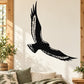 Watching falcon wall decal featuring a black bird silhouette with wings spread