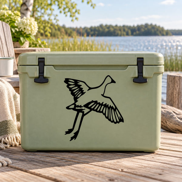 Green cooler with black duck wall decal sticker