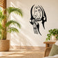 Black parrot wall decal with fierce face and wings spread