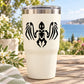 Bird skeleton decal: black winged skeleton graphic on white background