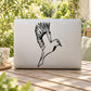 Black flapping hummingbird line-art decal for windows, walls, or laptops