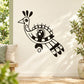 Black abstract peacock eye wall decal with stylized bird outline