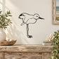 Balancing shore bird chick wall decal, black line art