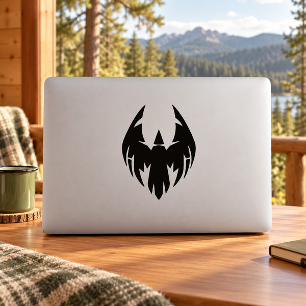 Black eagle emblem vinyl decal for laptop or gear