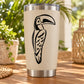 Insulated tumbler with black toucan decal