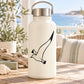 White water bottle with black flapping seagull decal