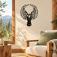 Black stylized eagle wings wall decal with raised bird emblem