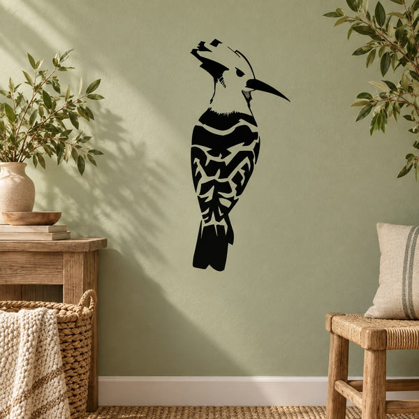 Black woodpecker silhouette wall decal, looking left