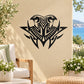 Double-headed Egyptian hawk wall decal, black tribal-style design