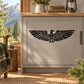 Decorative spread-eagle decal with black wings and detailed body