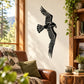 Flying hawk wall decal with wings spread in black