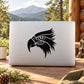Black eagle head vinyl decal with detailed feathers and eye