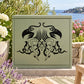 Two-headed eagle and vine wall decal in black ornamental design