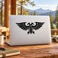 Eagle decal sticker with black wings and central emblem