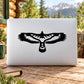 Black spread-wing hawk decal on light background