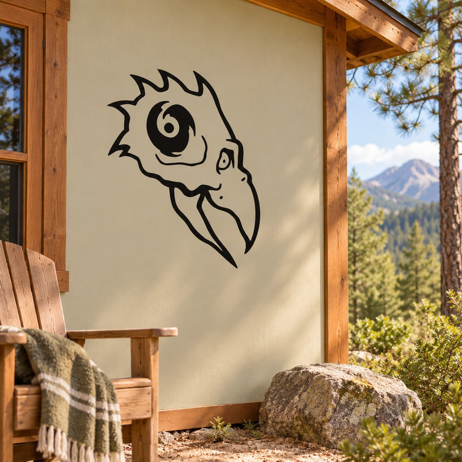 Eagle skull head window decal with black graphic