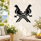 Double dove wall decal, black bird design