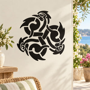 Black interlocking bird vinyl decal silhouette