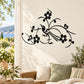 Black bird with decorative floral scroll wall decal sticker