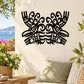 Rooster Samoan-style decal with black tribal face art design