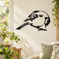 Bird grooming finch wall decal, black silhouette with beak detail