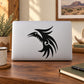 Black tribal vulture head decal with stylized wings