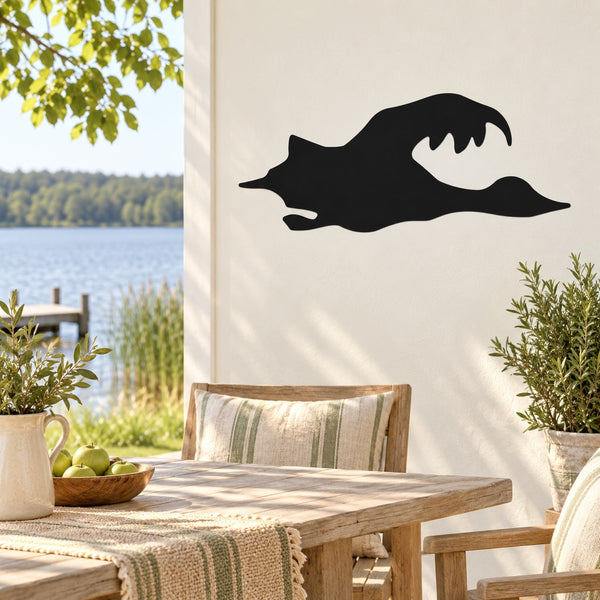 Black duck silhouette vinyl wall decal with smooth cutout shape