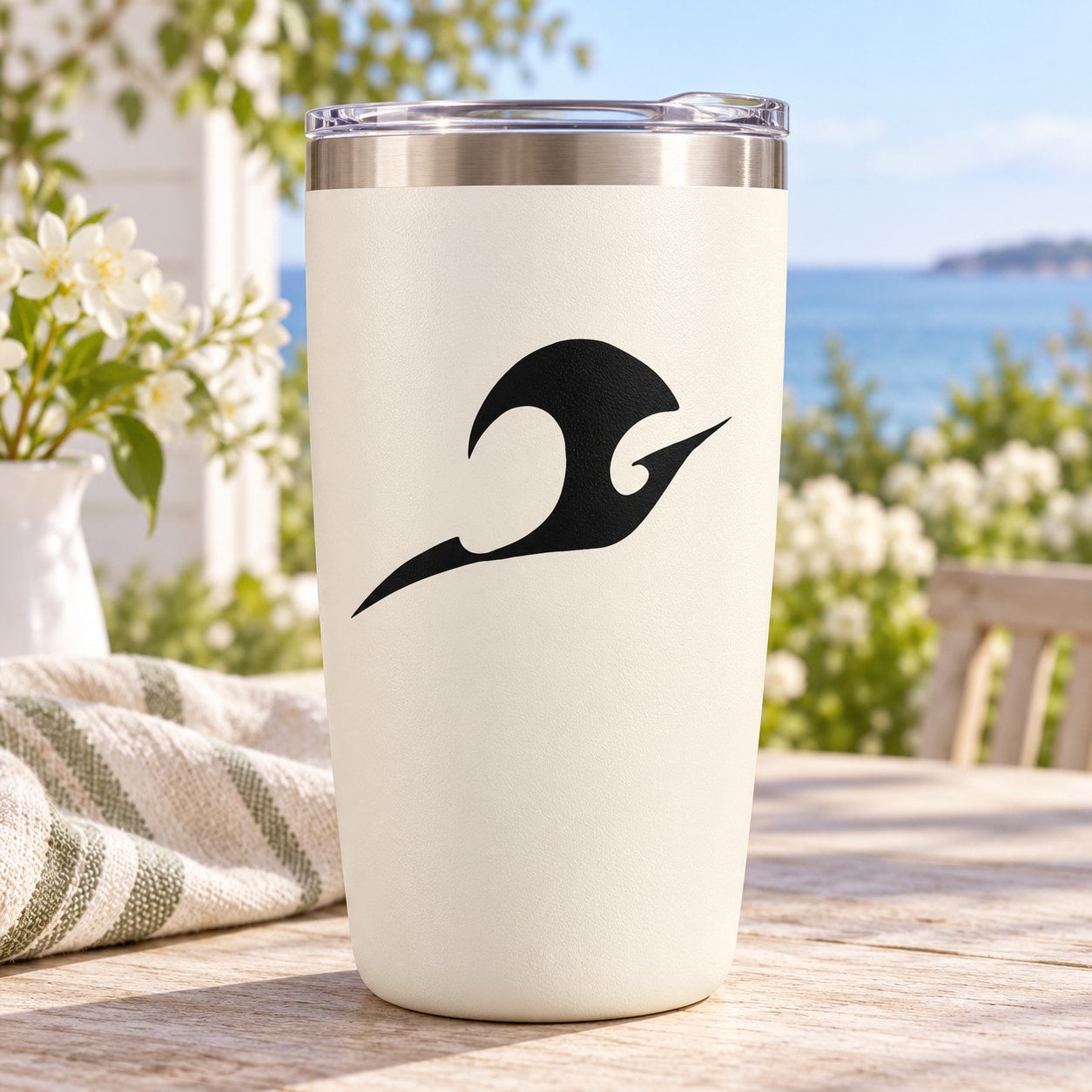 Black diving bird vinyl decal sticker, bird diving into water silhouette