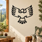 Black hawk symbol decal with spread wings and detailed Aztec-style markings