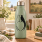 Mint green water bottle with black bird lovers decal