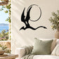 Black moon and dragon wall decal silhouette