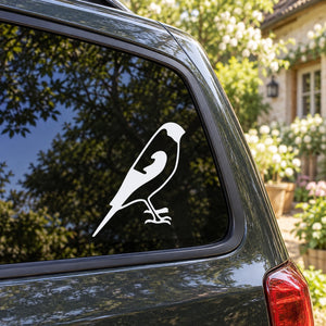 White bird silhouette car window decal