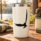 Black flapping hawk decal on white tumbler
