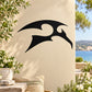 Abstract winged bird decal with black winged bird silhouette