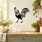 Black chicken silhouette wall decal with carved detailing