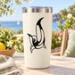 Black pop-art bird line art decal