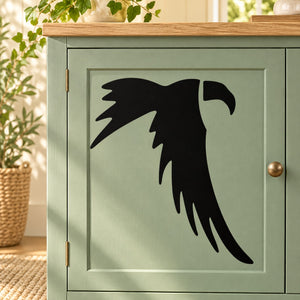 Black downward-flap falcon silhouette decal sticker