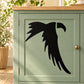 Black downward-flap falcon silhouette decal sticker