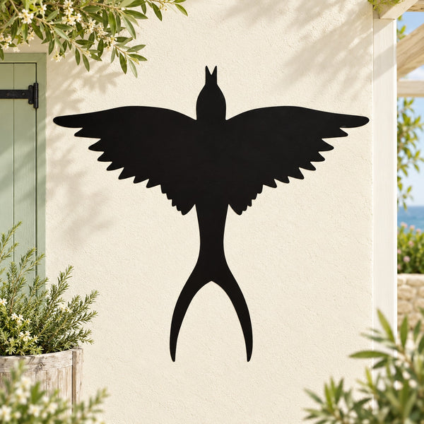 Black split-tail swallow wall decal sticker silhouette