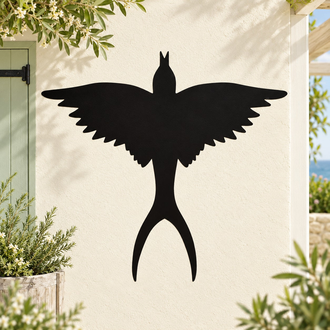 Black split-tail swallow wall decal sticker silhouette