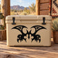 Black tribal vulture wing decal design with symmetrical bird heads and feathers