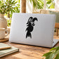 Black squawking parrot silhouette decal