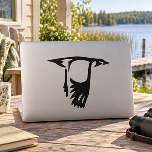 Duck wall decal vinyl sticker with black duck silhouette on light backing
