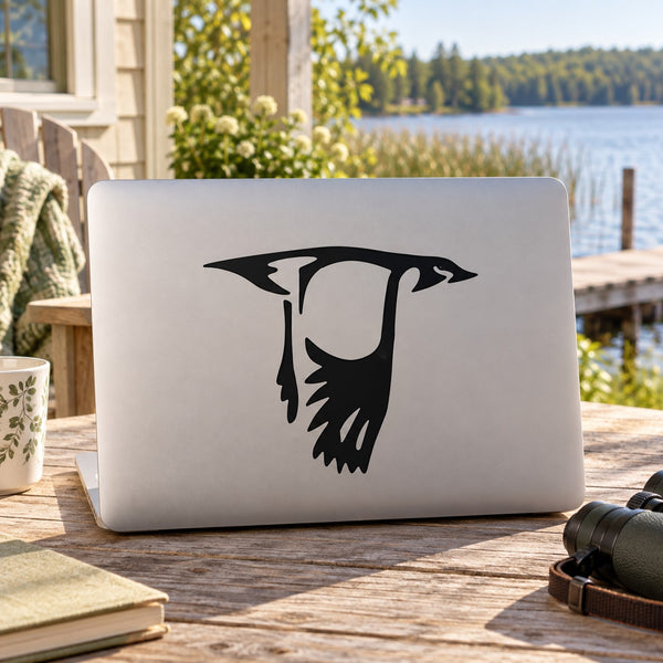 Duck wall decal vinyl sticker with black duck silhouette on light backing