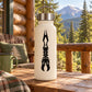 Water bottle with abstract black eagle-style decal