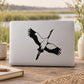 Black flying crane decal sticker